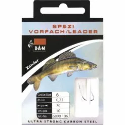 Dam Onderlijnen Forelle Haken Nikkel 140cm (10 Pcs)