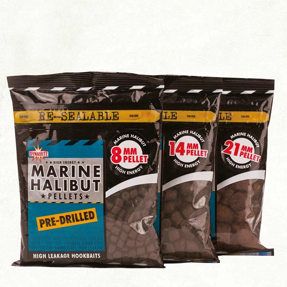 DYNAMITE BAITS Pellets Marine Halibut Pre-Drilled 8mm 350gr 3 DYNAMITE BAITS Pellets Marine Halibut Pre-Drilled 8mm 350gr