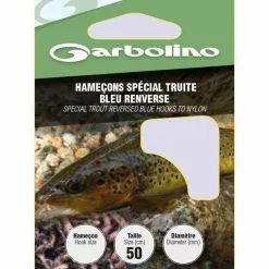 GARBOLINO Onderlijn Speciaal Forel Blauwe Haak Gedraaid 50cm 10pcs