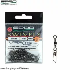 Spro Black Barrel Swivel & Safety-Snap (10 Pcs)
