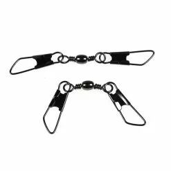Spro Black Double Safety-Snap Barrel Swivel (10 Pcs)