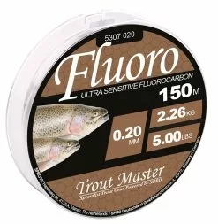 Trout Master Fluoro Ultra Sensitive Fluorocarbon 150m -Goedkope Hengels winkel trout master fluoro ultra sensitive fluorocarbon 1 2